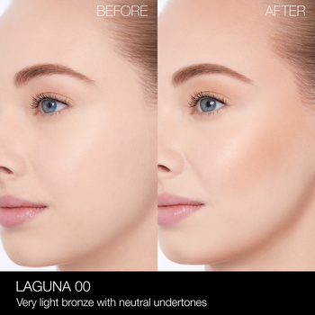 NARS_SP23_LagunaCollection_PDPCrop_OnModel_BeforeAfter_LagunaBronzingPowder_Laguna00
