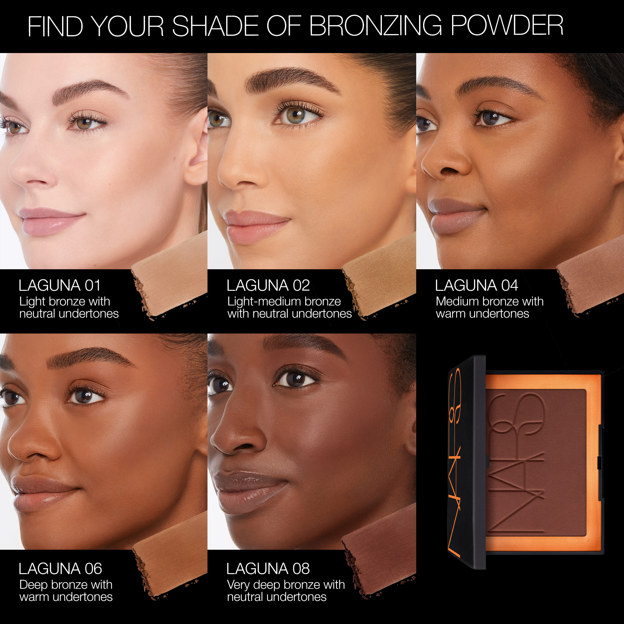 NARS_SP23_LagunaCollection_PDPCrop_OnModel_MiniLagunaBronzer_ShadeGrid, Nars Exclusions
