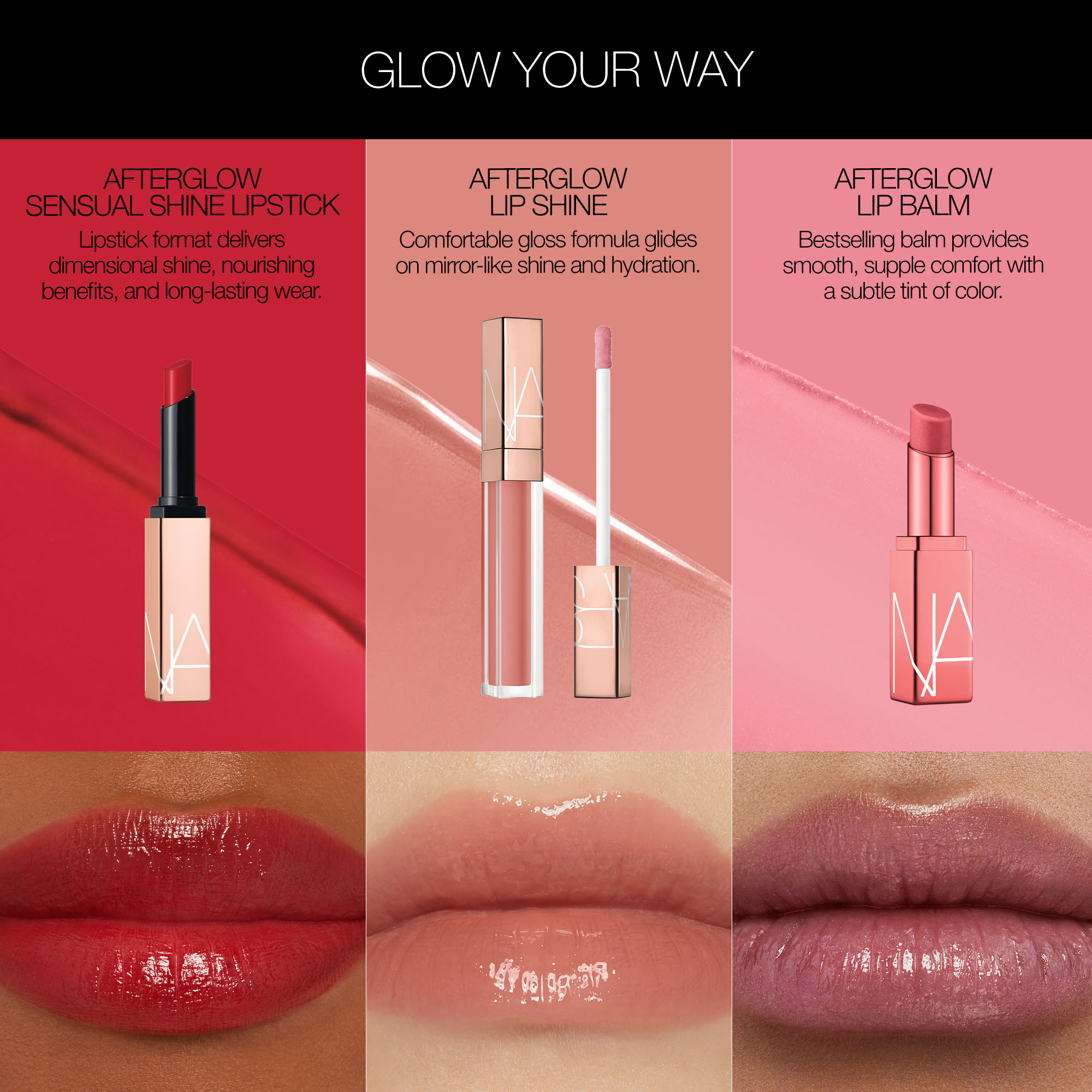 AFTERGLOW SENSUAL SHINE LIPSTICK, NARS Lips